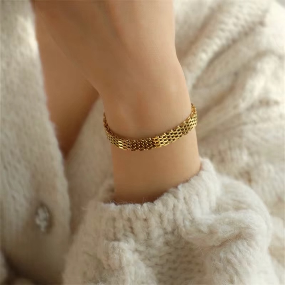 18K Gold Plated Mesh Chain Bracelet